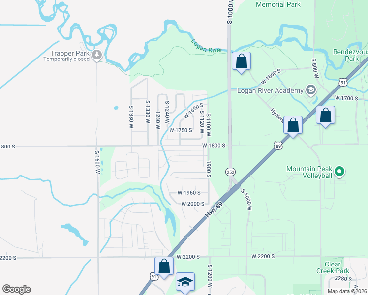 map of restaurants, bars, coffee shops, grocery stores, and more near in Logan