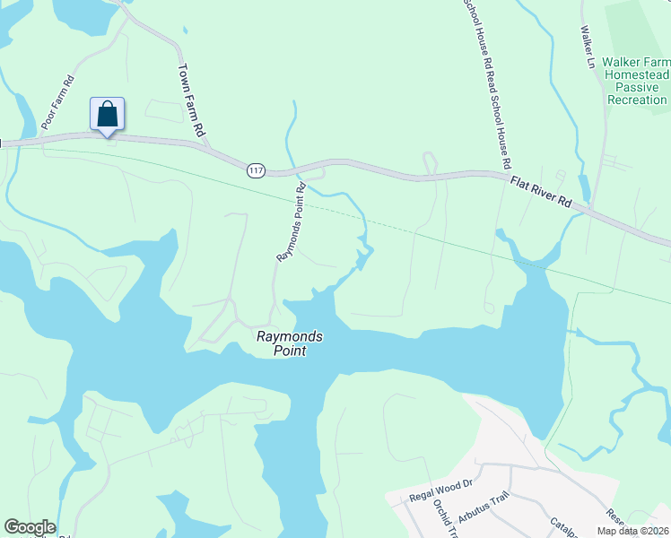 map of restaurants, bars, coffee shops, grocery stores, and more near 2 Raymonds Point Road in Coventry