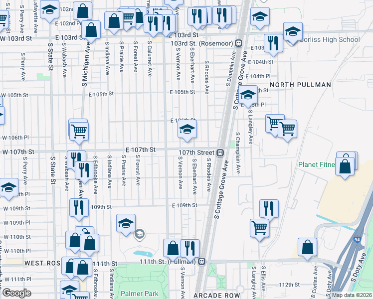 map of restaurants, bars, coffee shops, grocery stores, and more near in Chicago