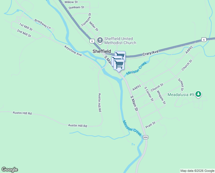 map of restaurants, bars, coffee shops, grocery stores, and more near 25-61 Cottage Avenue in Sheffield