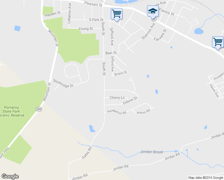 map of restaurants, bars, coffee shops, grocery stores, and more near 25 Oxbow Dr in Windham