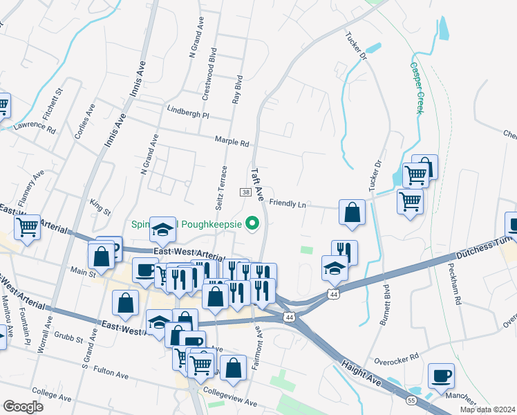 map of restaurants, bars, coffee shops, grocery stores, and more near 57 Taft Avenue in Arlington