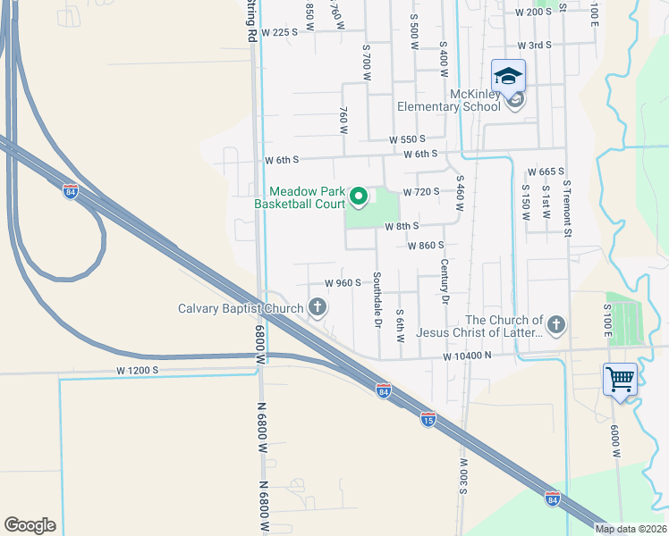 map of restaurants, bars, coffee shops, grocery stores, and more near 808 West 960 South in Tremonton