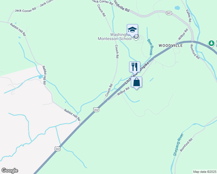 map of restaurants, bars, coffee shops, grocery stores, and more near 15 Couch Road in Washington