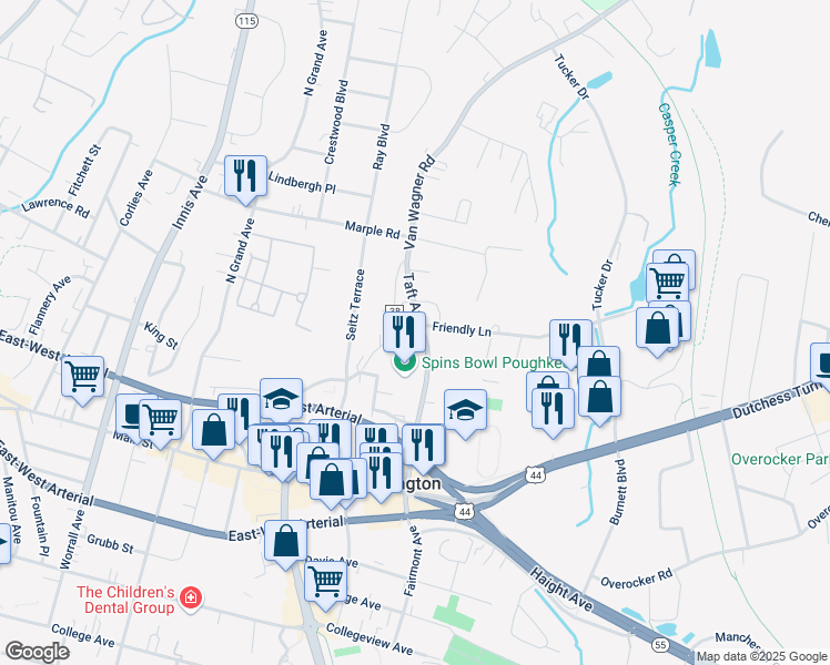 map of restaurants, bars, coffee shops, grocery stores, and more near 57 Taft Avenue in Arlington