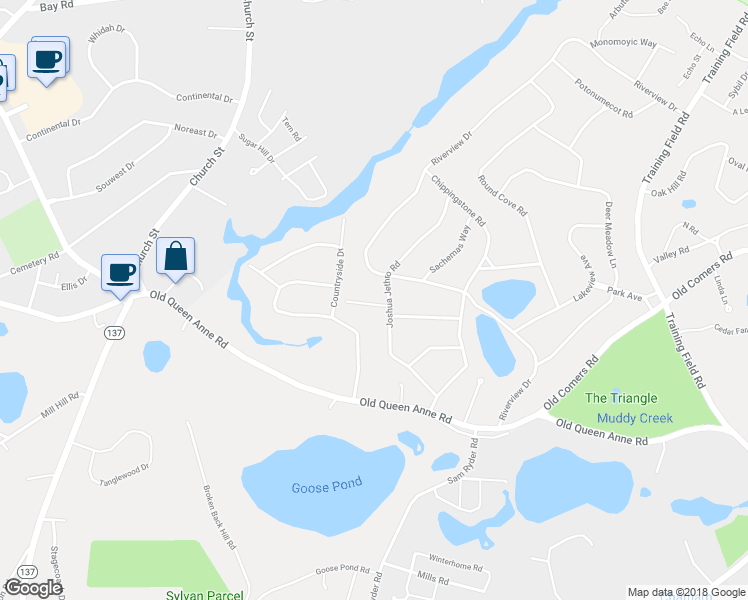 map of restaurants, bars, coffee shops, grocery stores, and more near 24 Heatherwood Lane in Chatham