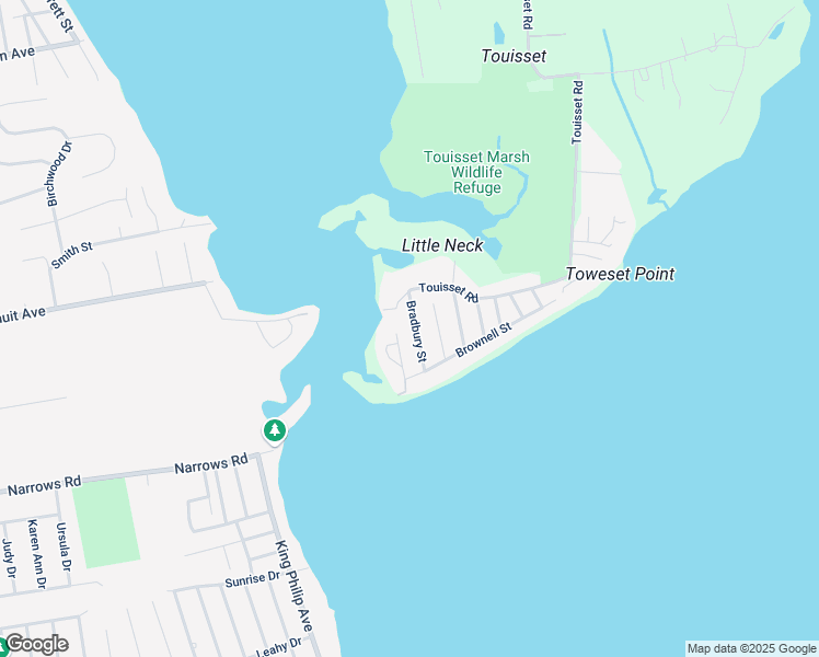 map of restaurants, bars, coffee shops, grocery stores, and more near 9 Bradbury Street in Warren