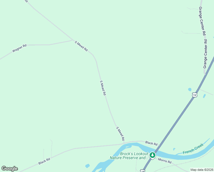 map of restaurants, bars, coffee shops, grocery stores, and more near 11341 South Mead Road in Saegertown