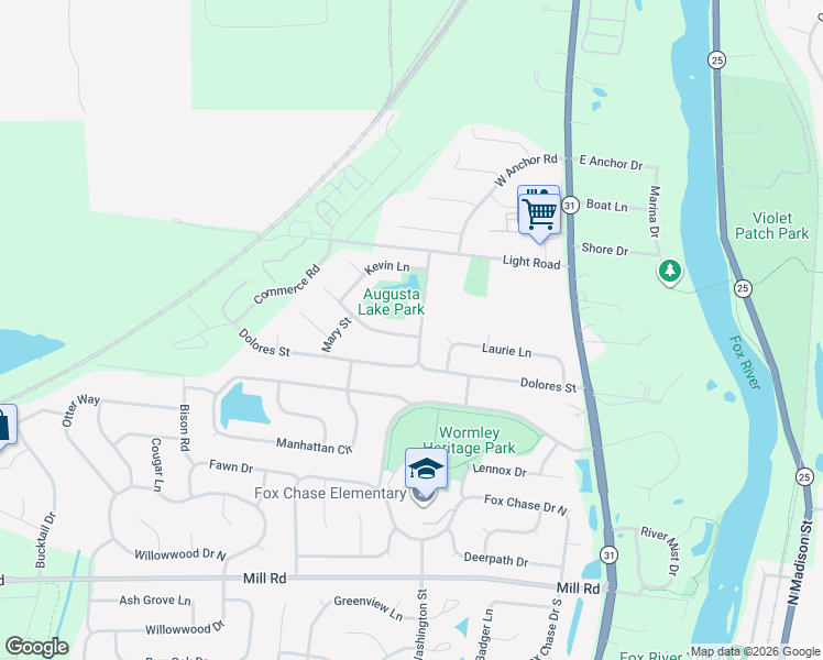 map of restaurants, bars, coffee shops, grocery stores, and more near 103 Augusta Road in Oswego
