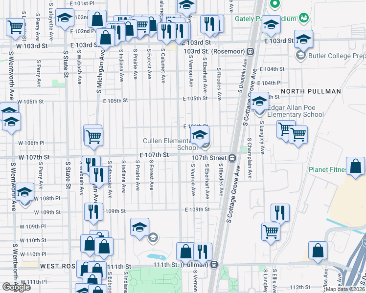 map of restaurants, bars, coffee shops, grocery stores, and more near in Chicago