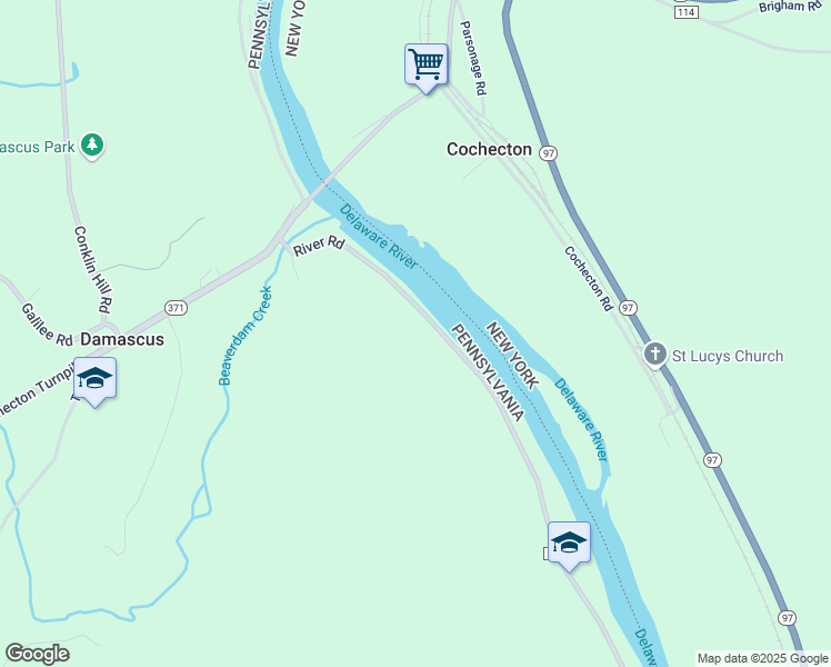 map of restaurants, bars, coffee shops, grocery stores, and more near 1601 River Road in Damascus