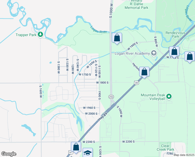 map of restaurants, bars, coffee shops, grocery stores, and more near in Logan