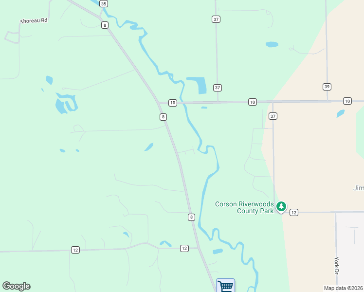 map of restaurants, bars, coffee shops, grocery stores, and more near 54676 County Road 8 in Middlebury