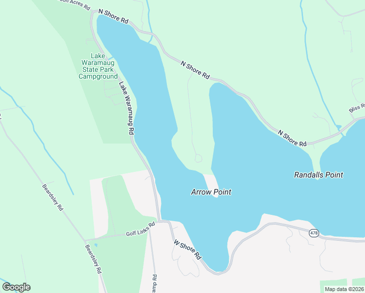map of restaurants, bars, coffee shops, grocery stores, and more near 36 Arrow Point Road in Warren