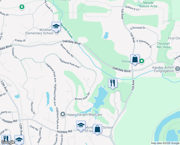 map of restaurants, bars, coffee shops, grocery stores, and more near 2040 Brown Deer Road in Coralville