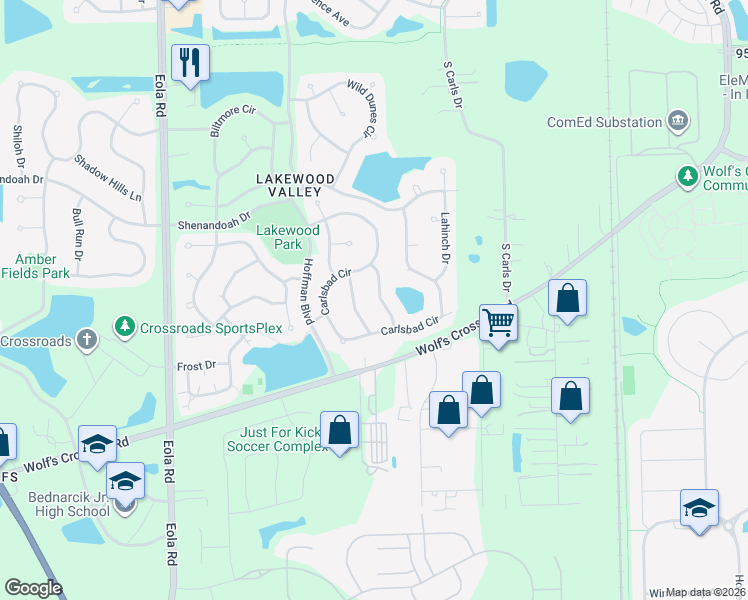 map of restaurants, bars, coffee shops, grocery stores, and more near 2805 Yosemite Drive in Aurora