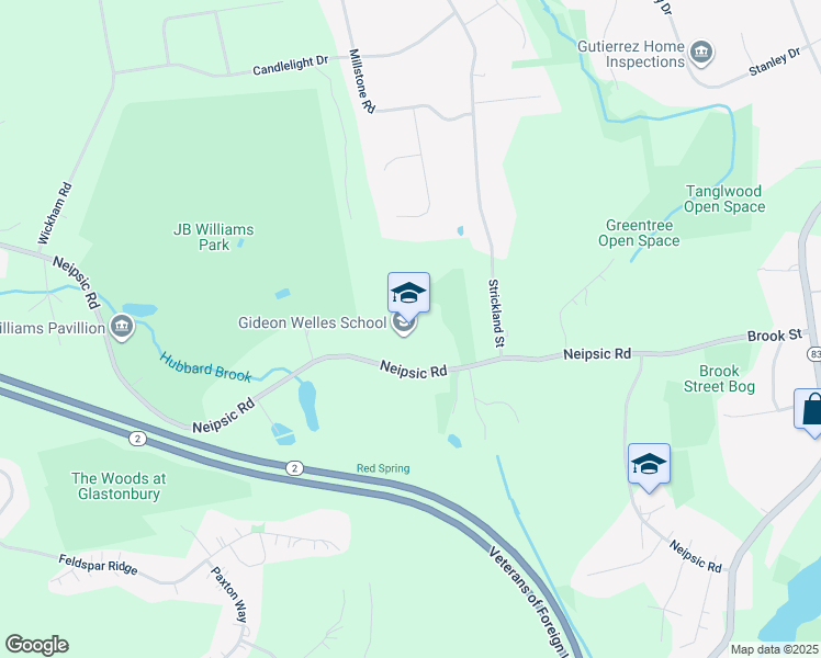 map of restaurants, bars, coffee shops, grocery stores, and more near 1029 Neipsic Road in Glastonbury