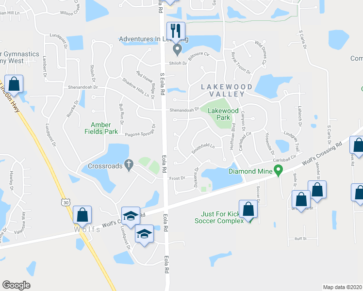 map of restaurants, bars, coffee shops, grocery stores, and more near 2804 Imperial Valley Trail in Aurora