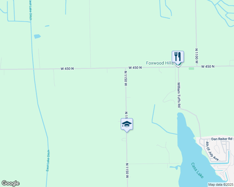map of restaurants, bars, coffee shops, grocery stores, and more near 4318 North 1150 West in Shipshewana