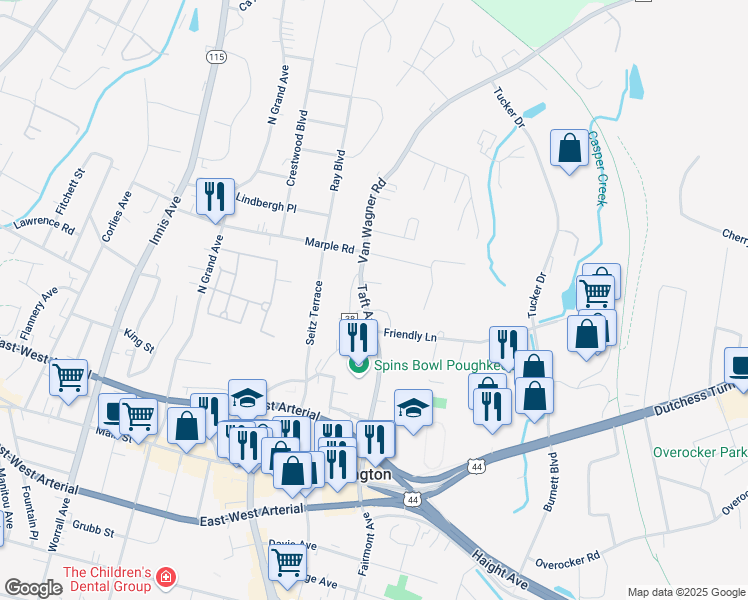map of restaurants, bars, coffee shops, grocery stores, and more near 78 Taft Avenue in Arlington