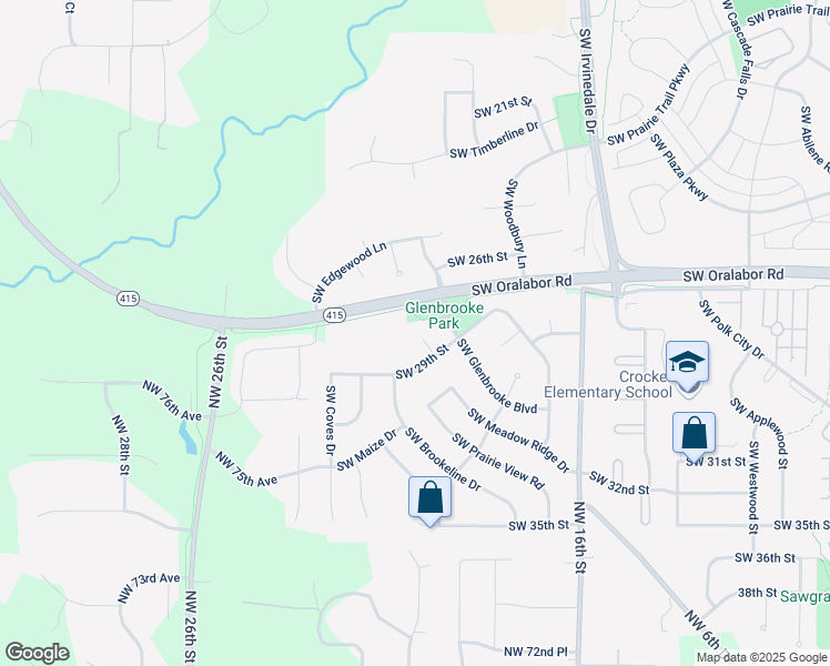 map of restaurants, bars, coffee shops, grocery stores, and more near 2802 Southwest Glenbrooke Court in Ankeny