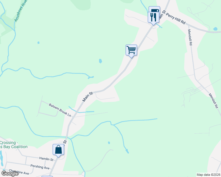 map of restaurants, bars, coffee shops, grocery stores, and more near 472 Main Street in Acushnet