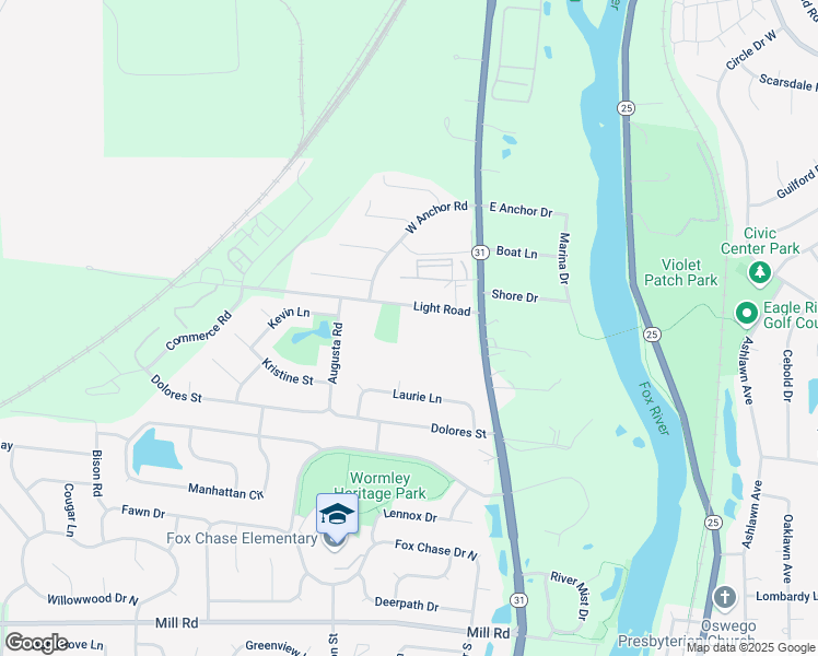 map of restaurants, bars, coffee shops, grocery stores, and more near 2800 Light Road in Oswego