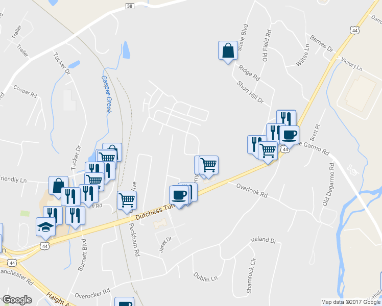 map of restaurants, bars, coffee shops, grocery stores, and more near 415 Cherry Hill Drive in Arlington