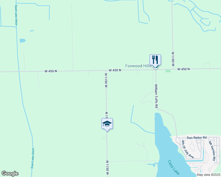 map of restaurants, bars, coffee shops, grocery stores, and more near 4318 North 1150 West in Shipshewana