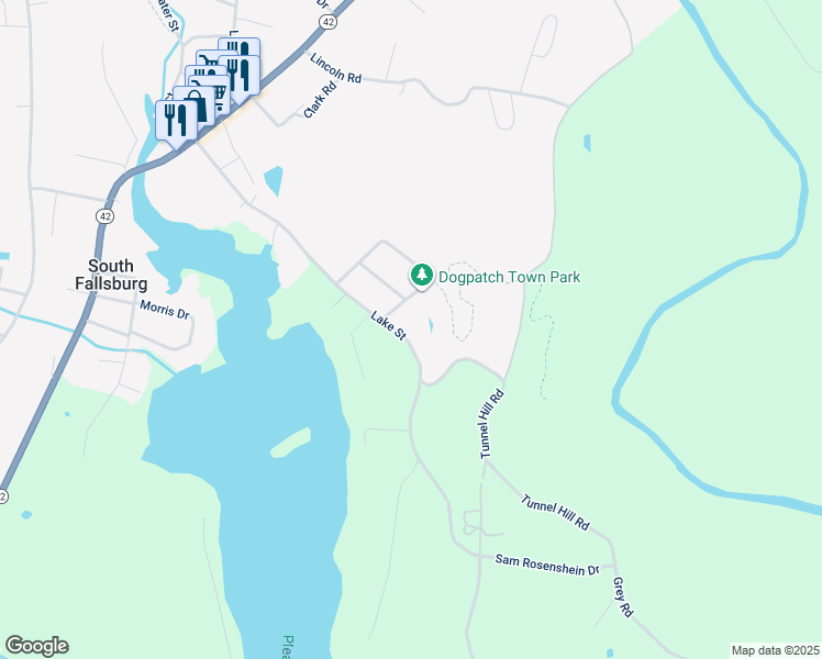 map of restaurants, bars, coffee shops, grocery stores, and more near in South Fallsburg