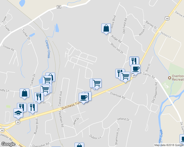 map of restaurants, bars, coffee shops, grocery stores, and more near 2487 Cherry Hill Drive in Arlington