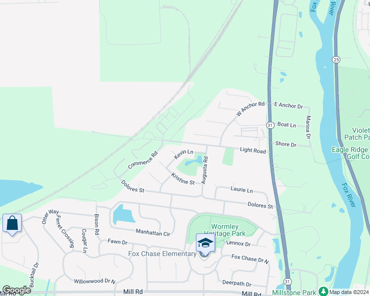 map of restaurants, bars, coffee shops, grocery stores, and more near 130 Kevin Lane in Oswego