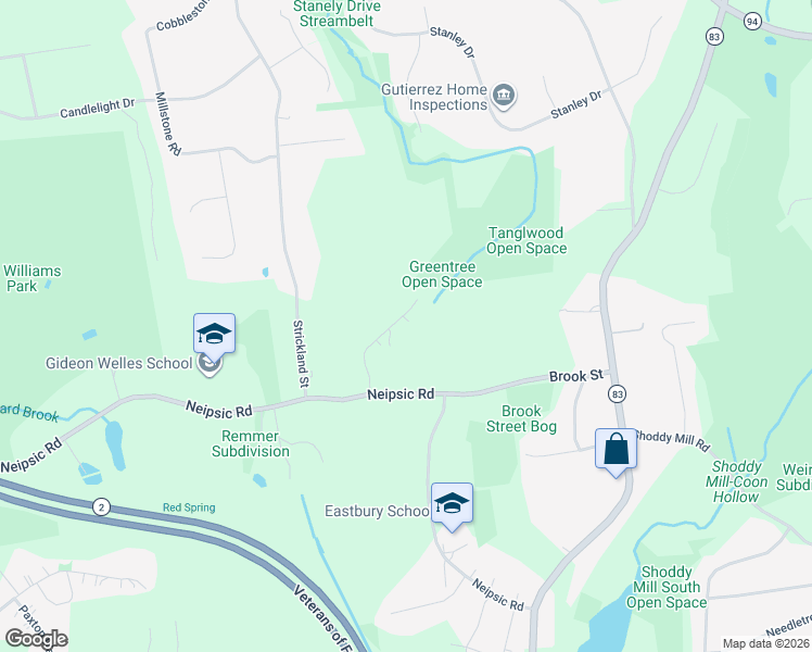 map of restaurants, bars, coffee shops, grocery stores, and more near 1211 Neipsic Road in Glastonbury