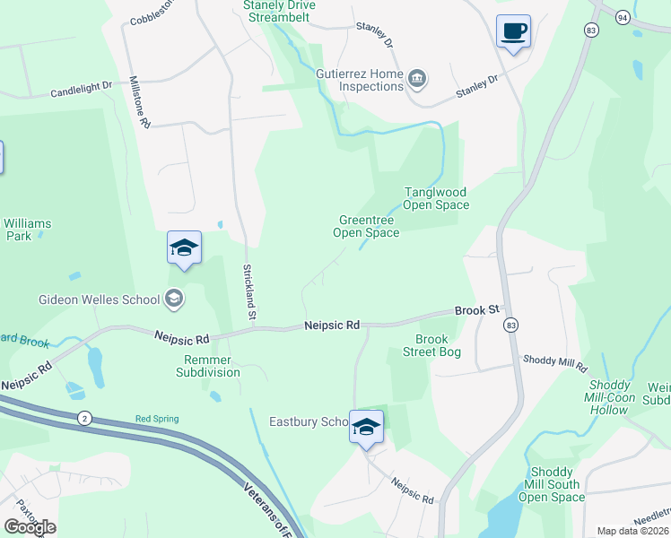 map of restaurants, bars, coffee shops, grocery stores, and more near 1211 Neipsic Road in Glastonbury