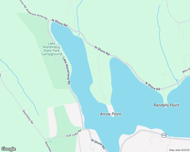 map of restaurants, bars, coffee shops, grocery stores, and more near 22 Arrow Point Road in Warren