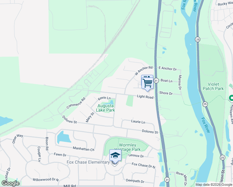 map of restaurants, bars, coffee shops, grocery stores, and more near 199 Augusta Road in Oswego