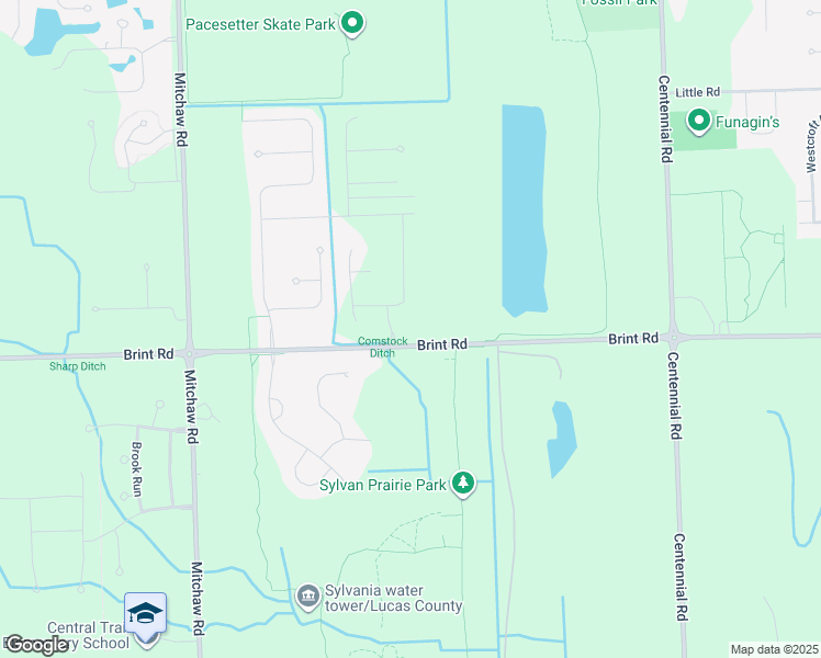 map of restaurants, bars, coffee shops, grocery stores, and more near 8624 Brint Rd in Sylvania