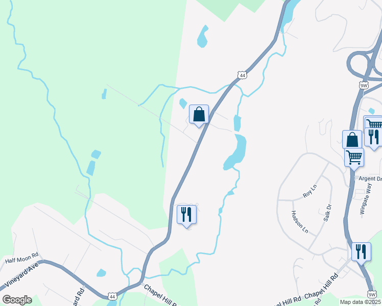 map of restaurants, bars, coffee shops, grocery stores, and more near 273 Vineyard Avenue in Highland
