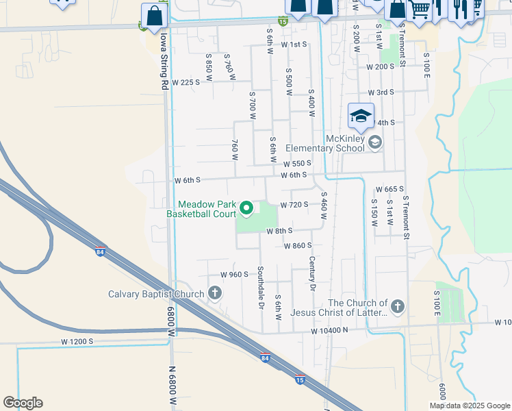 map of restaurants, bars, coffee shops, grocery stores, and more near 695 South 634 West in Tremonton