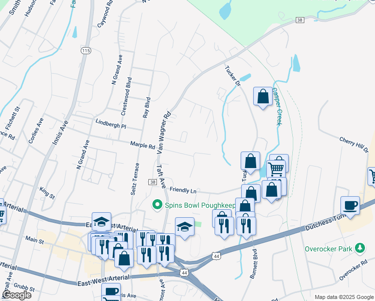 map of restaurants, bars, coffee shops, grocery stores, and more near 83 Marple Road Extension in Arlington