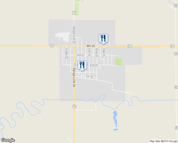 map of restaurants, bars, coffee shops, grocery stores, and more near in Snyder