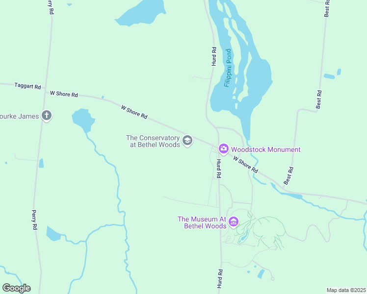 map of restaurants, bars, coffee shops, grocery stores, and more near 597 West Shore Road in Sullivan County