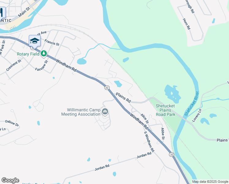 map of restaurants, bars, coffee shops, grocery stores, and more near 445 Windham Road in Windham