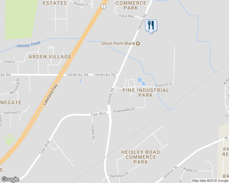 map of restaurants, bars, coffee shops, grocery stores, and more near 6135 Heisley Road in Mentor