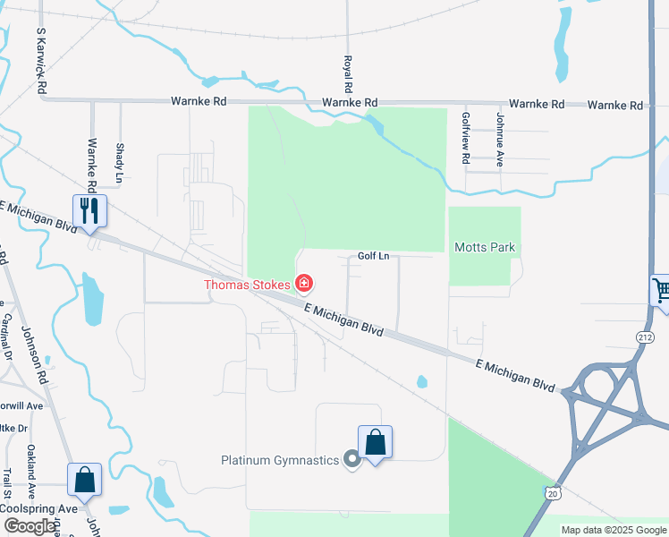 map of restaurants, bars, coffee shops, grocery stores, and more near 122 Rogers Avenue in Michigan City