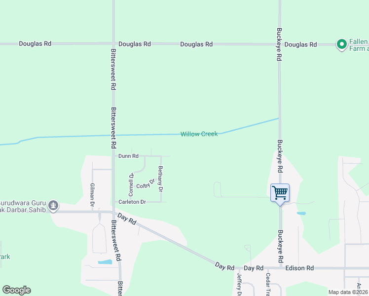 map of restaurants, bars, coffee shops, grocery stores, and more near 12225 Dunn Road in Mishawaka