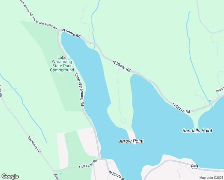 map of restaurants, bars, coffee shops, grocery stores, and more near 22 Arrow Point Road in Warren