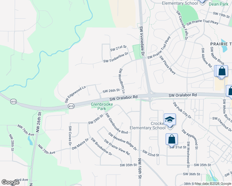 map of restaurants, bars, coffee shops, grocery stores, and more near 3107 Southwest 26th Street in Ankeny
