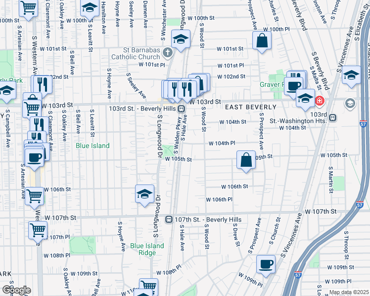 map of restaurants, bars, coffee shops, grocery stores, and more near in Chicago