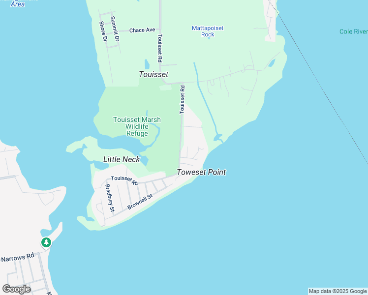 map of restaurants, bars, coffee shops, grocery stores, and more near 7 Touisset Road in Warren